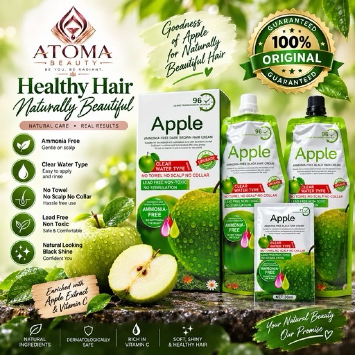 Apple Ammonia-Free Black Hair Cream