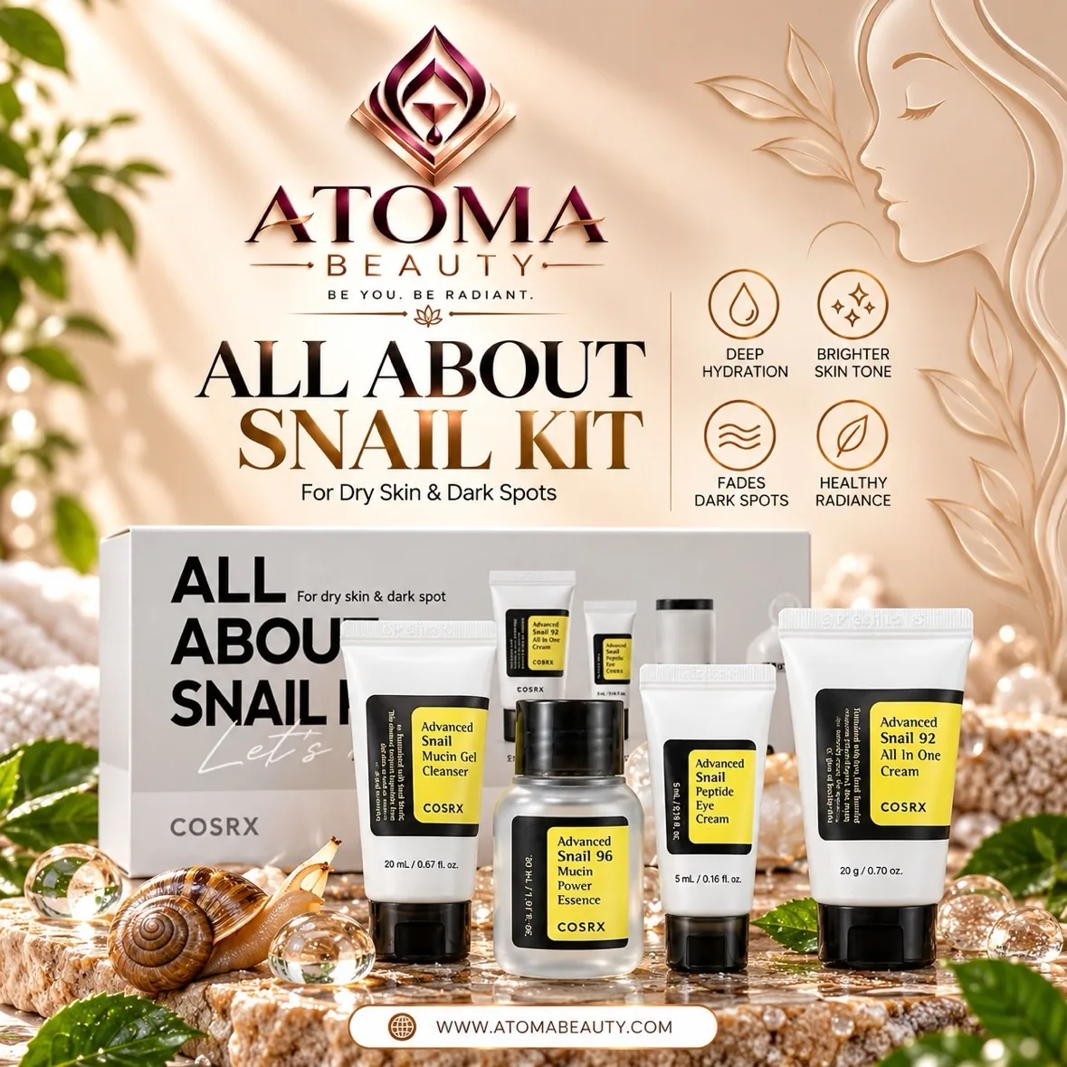 COSRX All About Snail Kit – For Dry Skin & Dark Spots