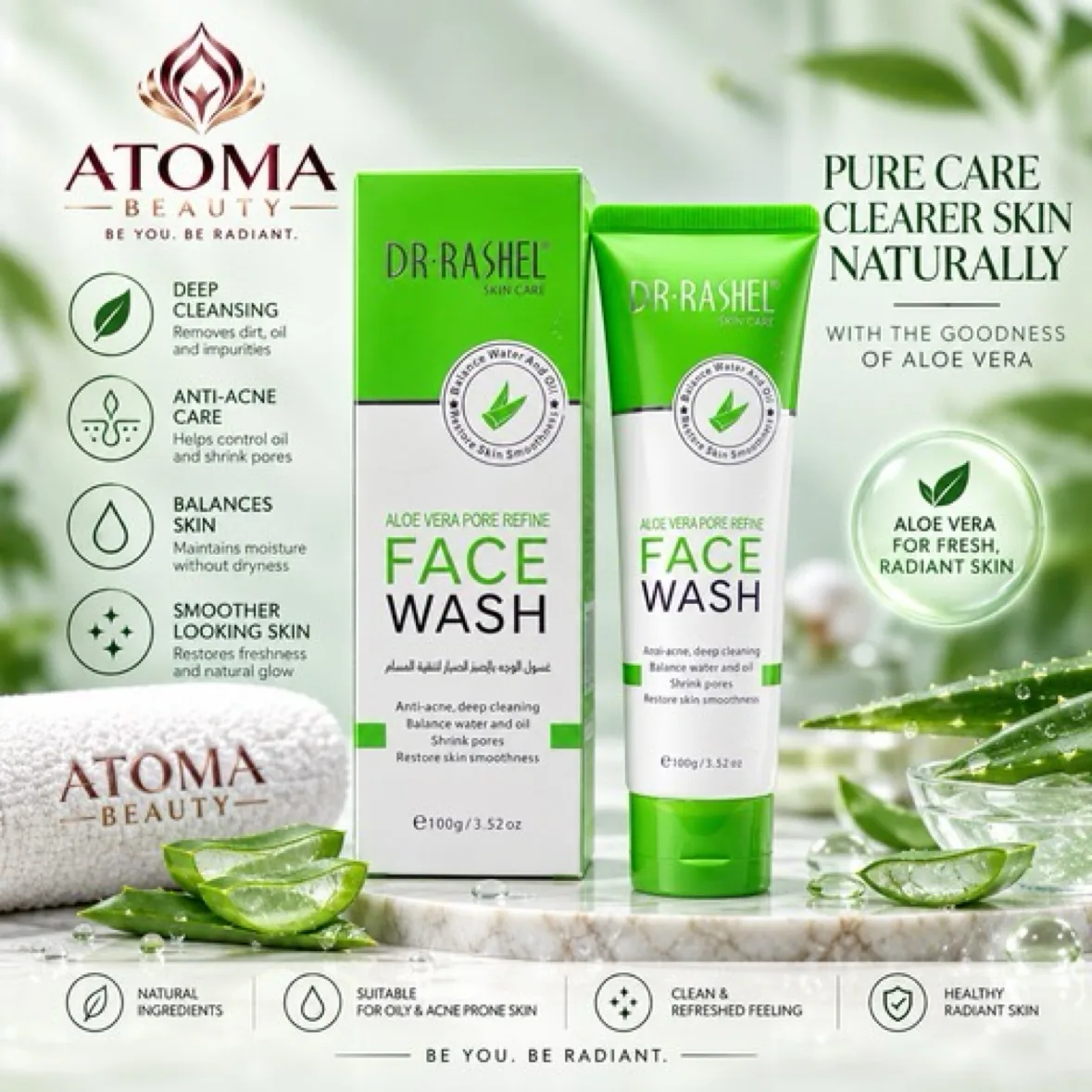 Dr. Rashel Aloe Vera Pore Refine Face Wash 100g