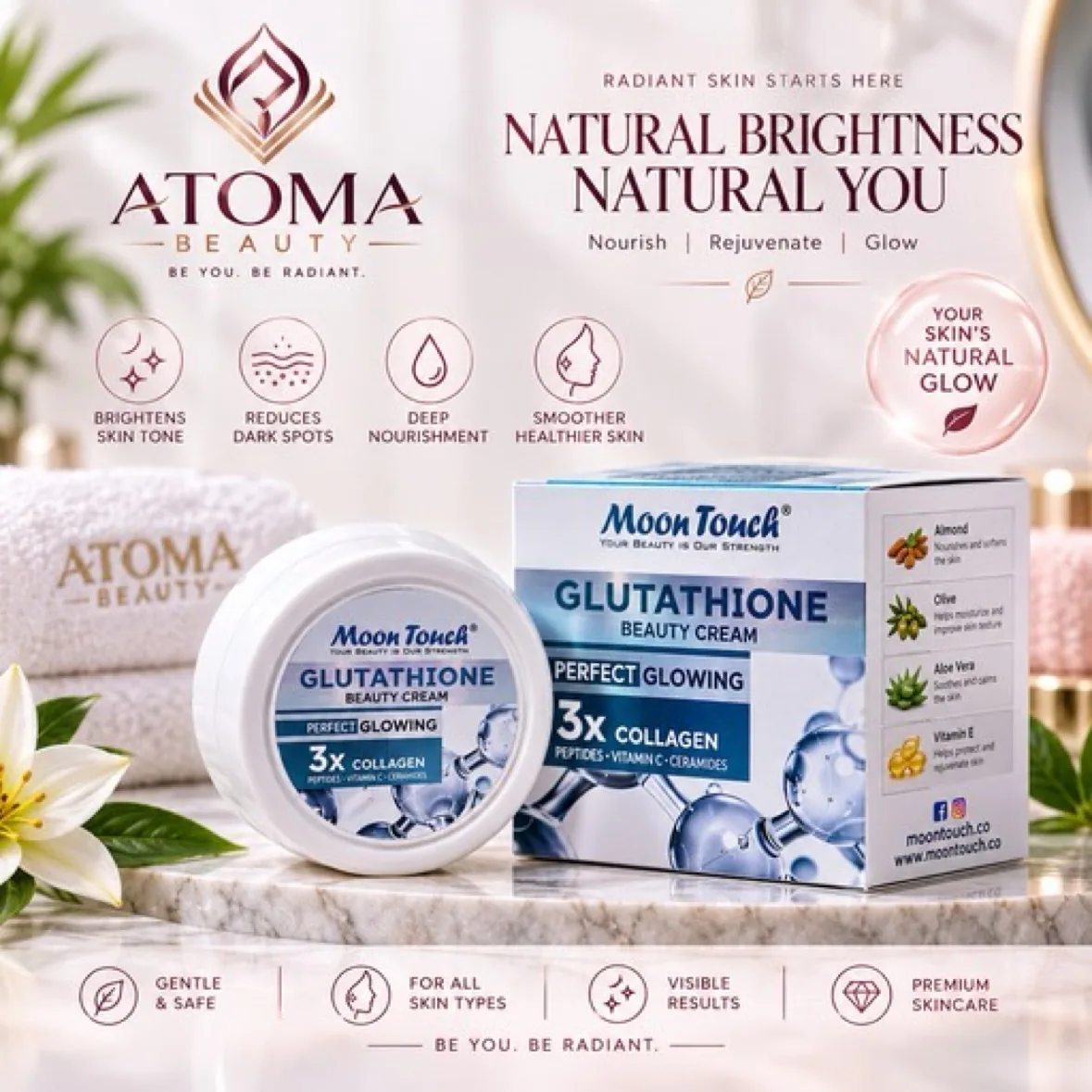 Moon Touch Glutathione Beauty Cream 3x Collagen